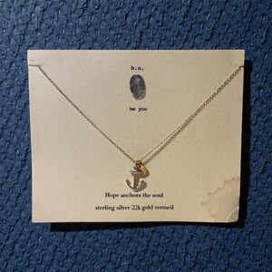 B.u. Be you Hope Anchors the Soul SS Necklace New
